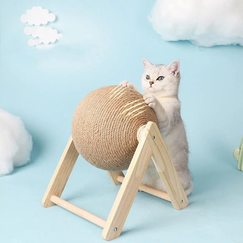Cat Scratching Ball Toy Kitten Sisal Rope Ball Board Grinding