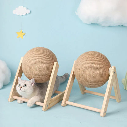 Cat Scratching Ball Toy Kitten Sisal Rope Ball Board Grinding