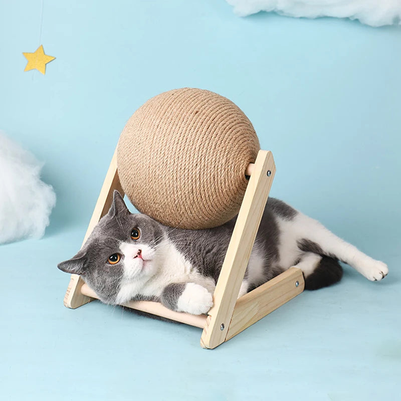 Cat Scratching Ball Toy Kitten Sisal Rope Ball Board Grinding