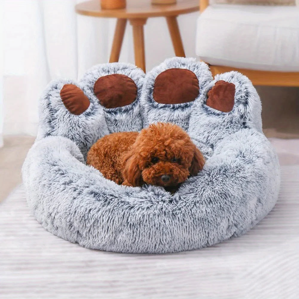 Dog Bed Cat Pet Sofa Cute Bear Paw Shape Comfortable