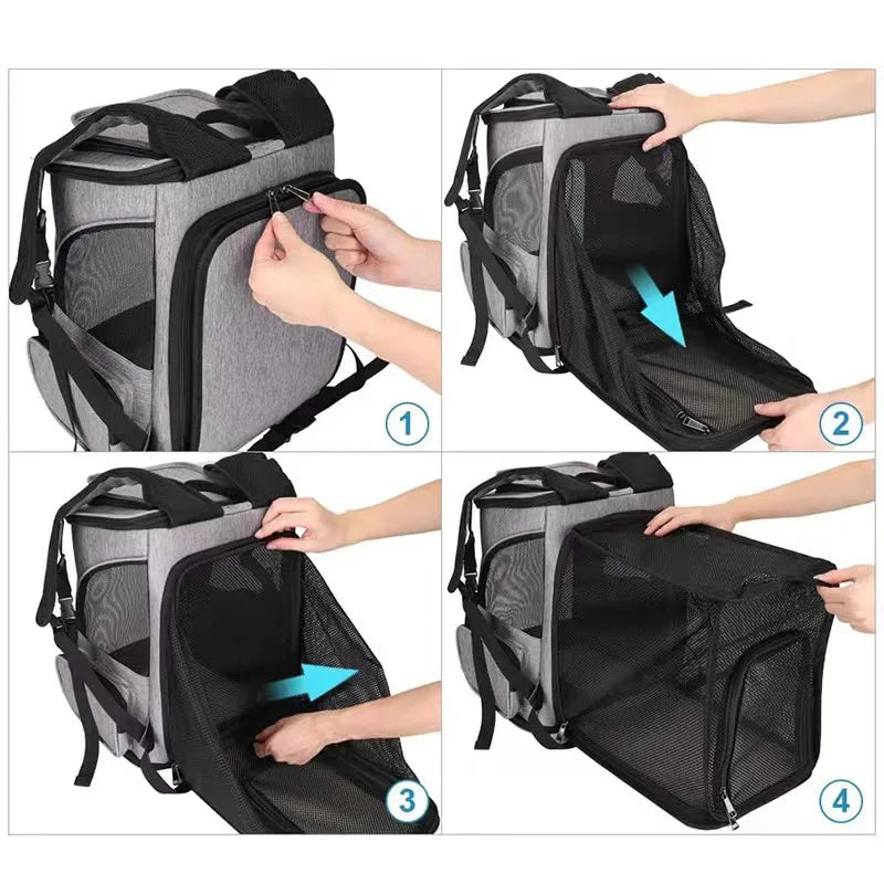 Breathable Pet Cat Carrier Backpack Foldable Pet Carrier