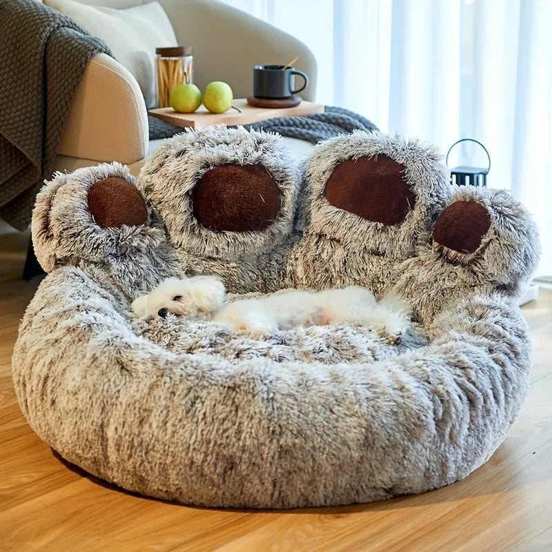 Dog Bed Cat Pet Sofa Cute Bear Paw Shape Comfortable