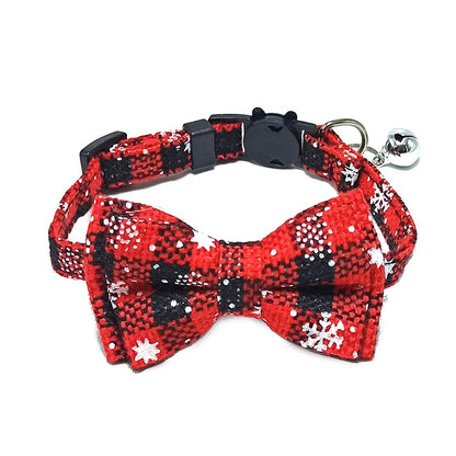 Pet Breakaway Cat Collar Bow Tie and Bell Cute Plaid