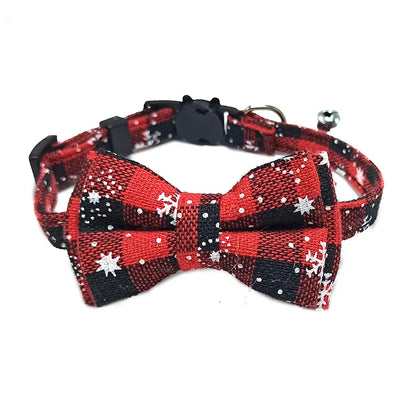 Pet Breakaway Cat Collar Bow Tie and Bell Cute Plaid