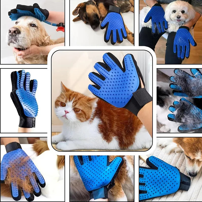 Pet Hair Remover Shower Gloves Puppy Cats Bath Brush