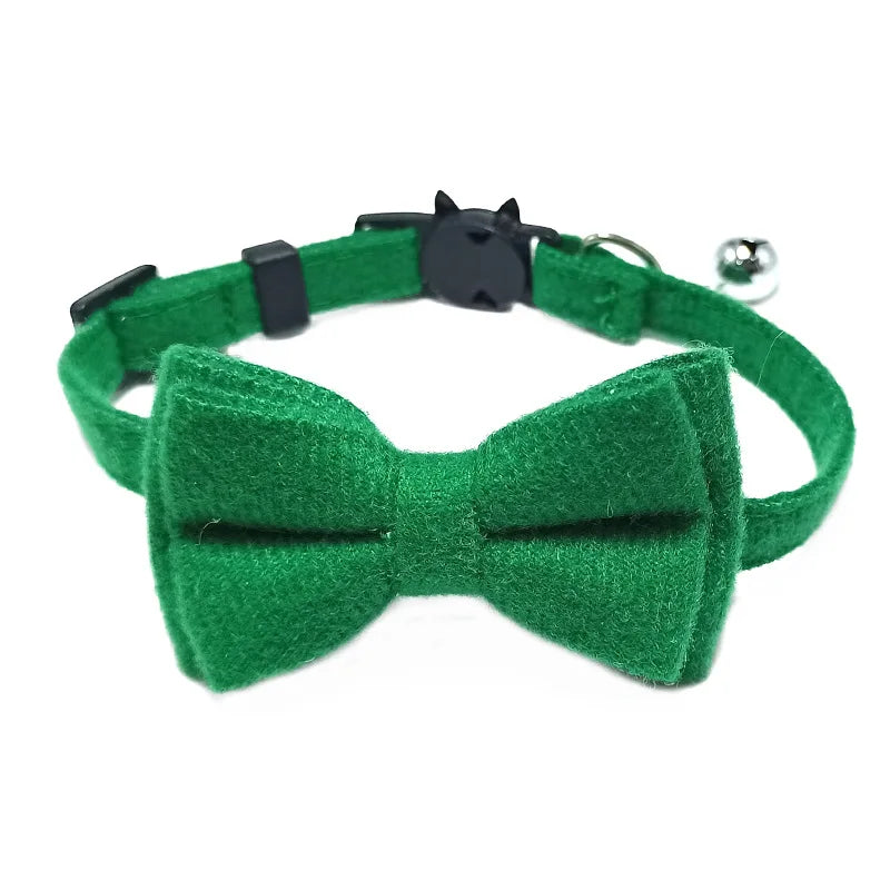 Pet Breakaway Cat Collar Bow Tie and Bell Cute Plaid