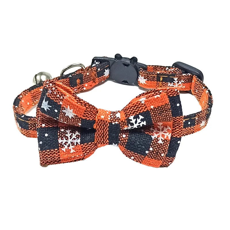 Pet Breakaway Cat Collar Bow Tie and Bell Cute Plaid